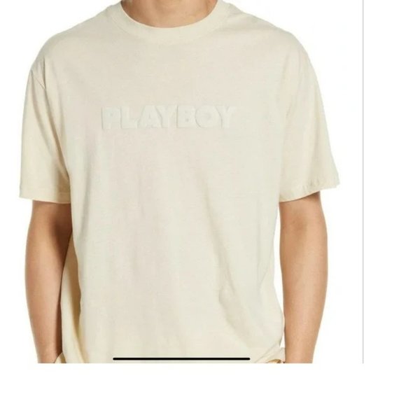 PacSun Other - *Playboy By PacSun Cream Propaganda T-Shirt. Crew neckline. Short sleeves.